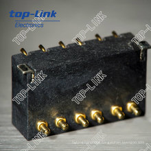 6-Pin Right Angle Gold-Plated Pogo Pin Connector